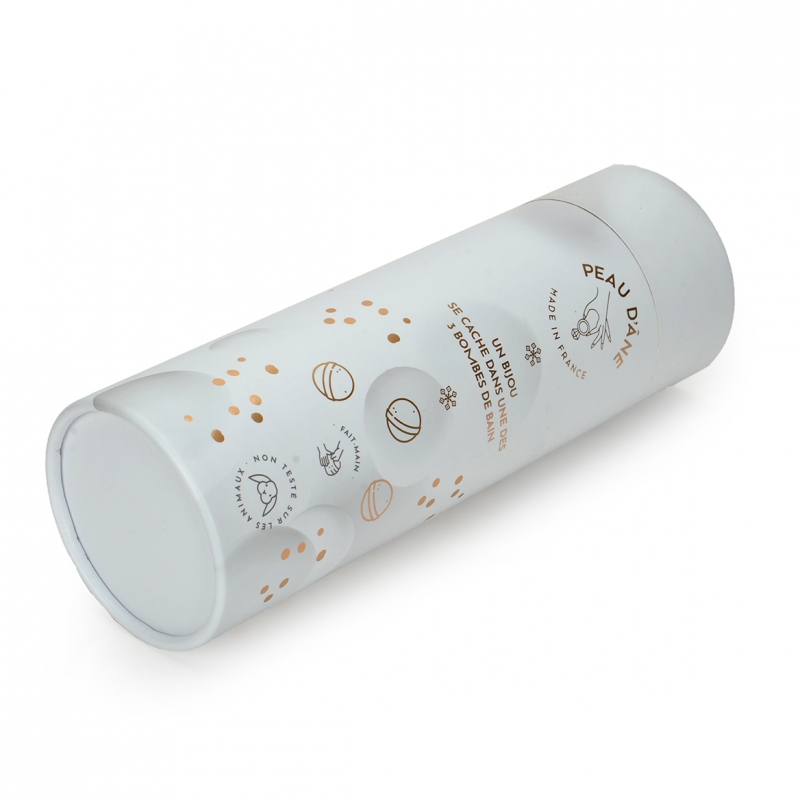 Custom Gold Stamp Cylinder Cardboard Box