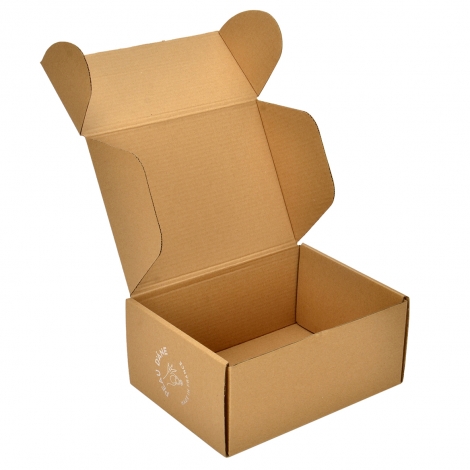 Custom Flat Kraft Paper Box with Hot Stamp